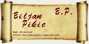 Biljan Pikić vizit kartica